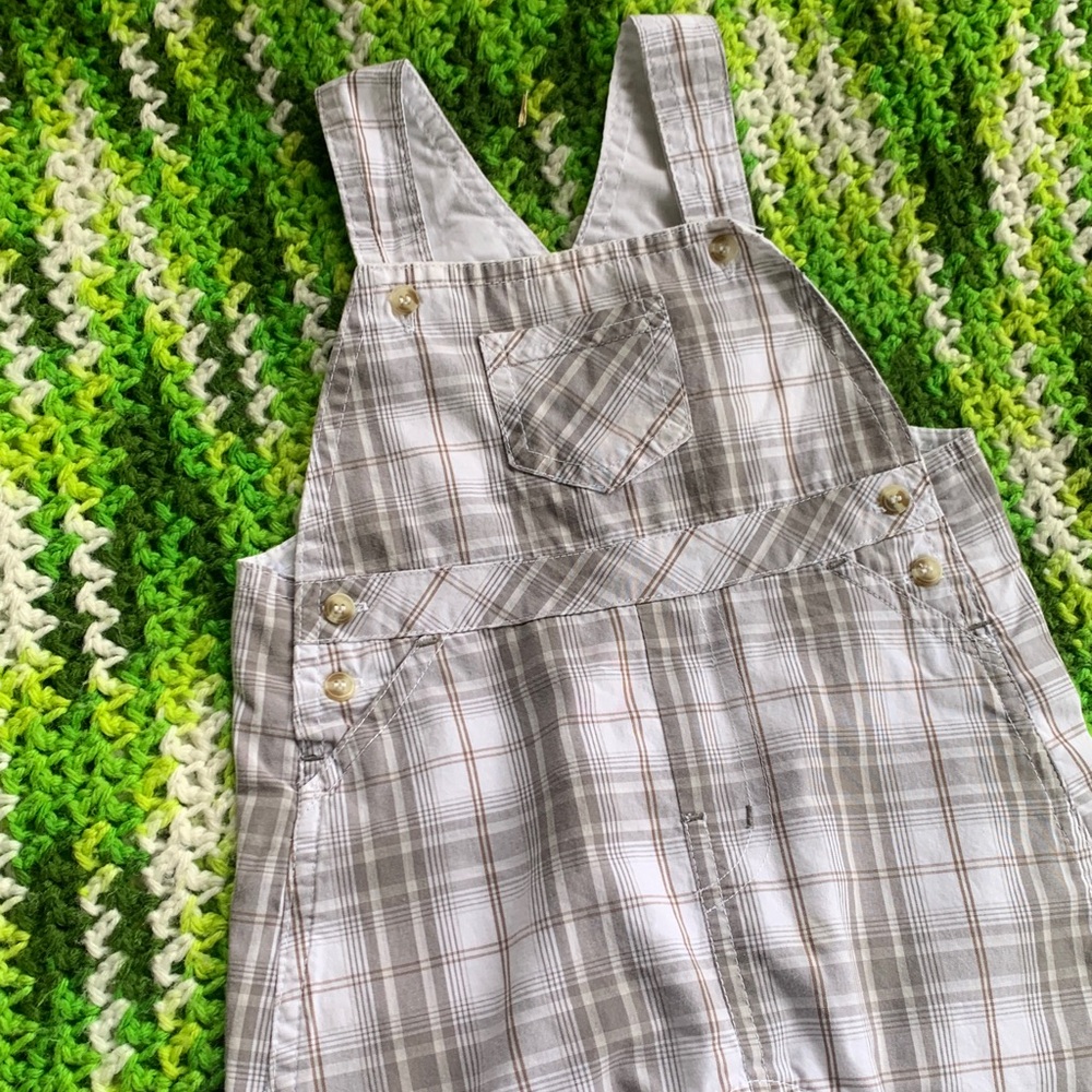 F.A.O. Gray Plaid Kids Overalls